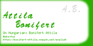 attila bonifert business card